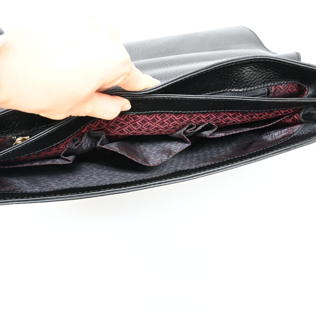 48035★年 ダンヒル ビジネスバッグ ブリーフケース ブラック 牛革*