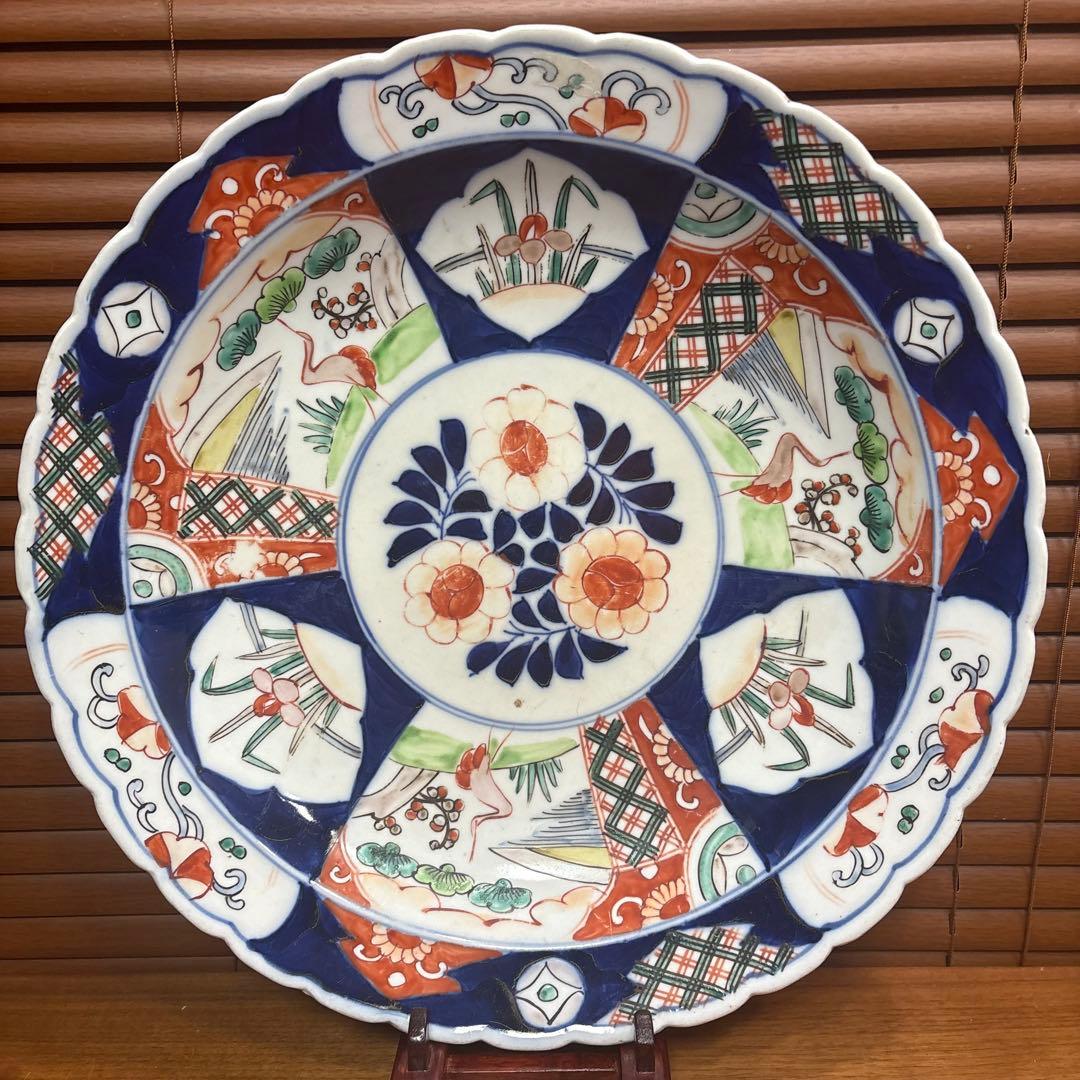 古伊万里　赤絵　大皿　お正月　おもてなし