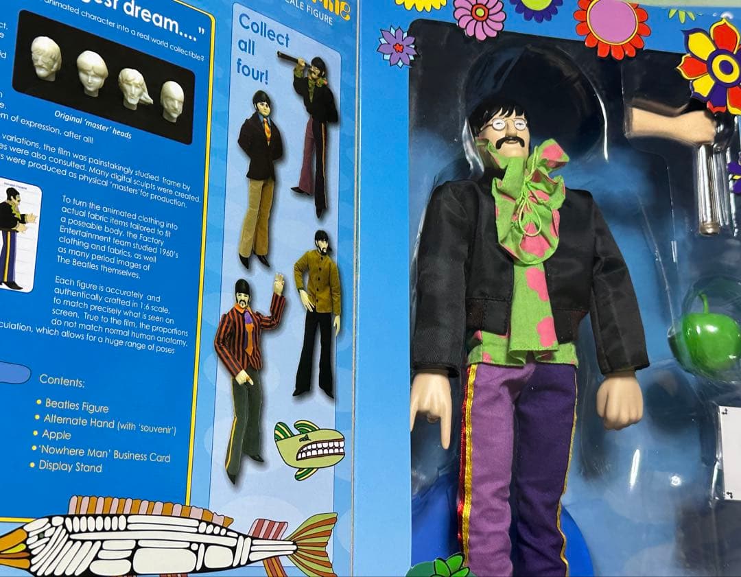超レア●イエロー・サブマリン12インチビートルズフィギュアセット●ジョンレノン他