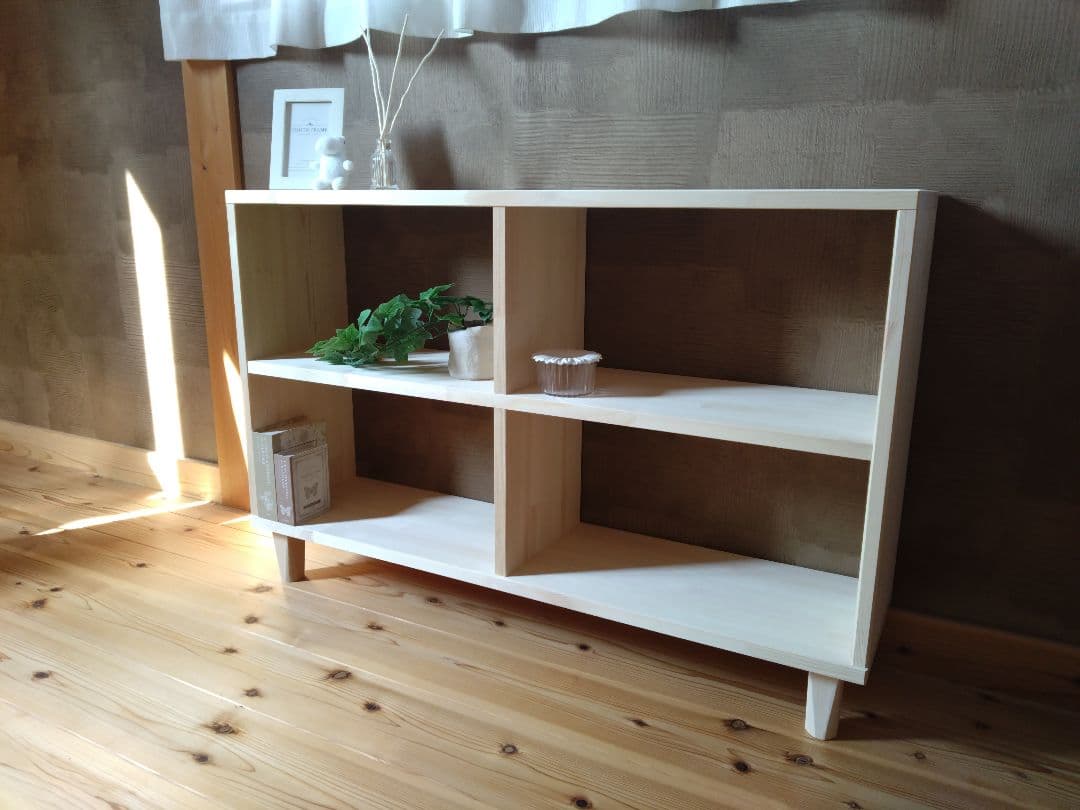 【送料無料】天然木　赤松集成材　足付きスタッキングシェルフ　子供本棚飾り棚収納棚