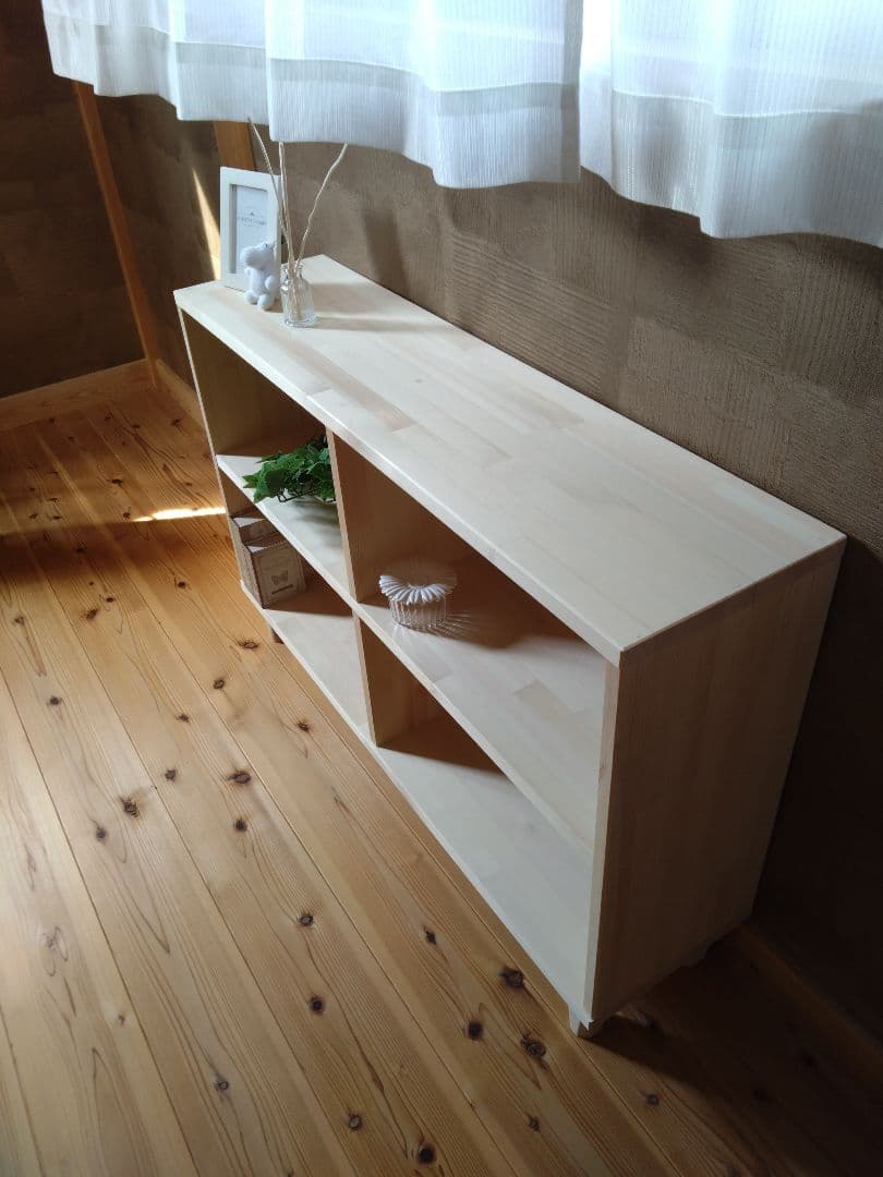 【送料無料】天然木　赤松集成材　足付きスタッキングシェルフ　子供本棚飾り棚収納棚