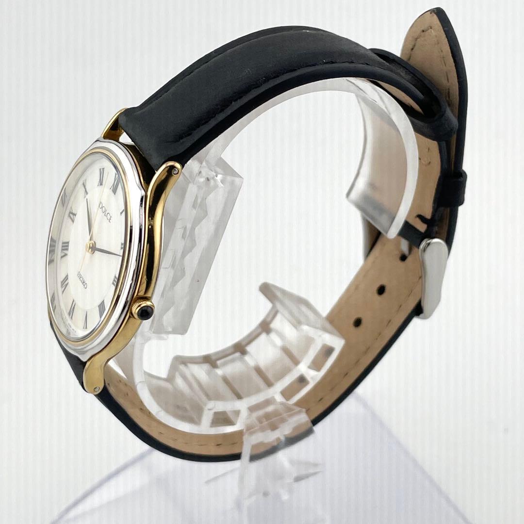 【稼働/新品電池/新品ベルト】セイコー　ドルチェ　シェル文字盤　コンビ　腕時計