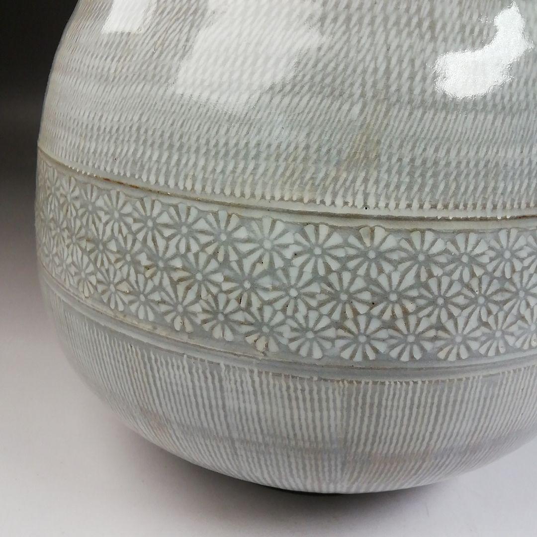 Ｔ７１９　水指　『礼賓手三嶋　水指』『高台寺窯　森里陶楽 造』　共箱　茶道具