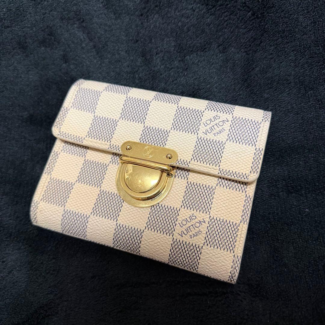 ルイヴィトン ダミエアズール ポルトフォイユ コアラ 三つ折り財布 N60013