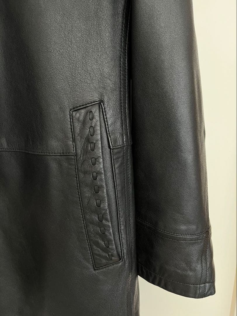【vintage】レザー　ジップカーコート
