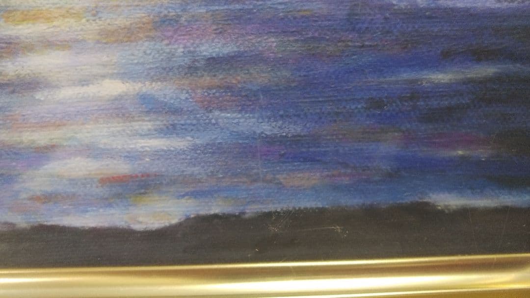 油絵(自作)：ハワイの夕陽　自分が欲しい油絵を描いてます。世界で１枚の油絵です。