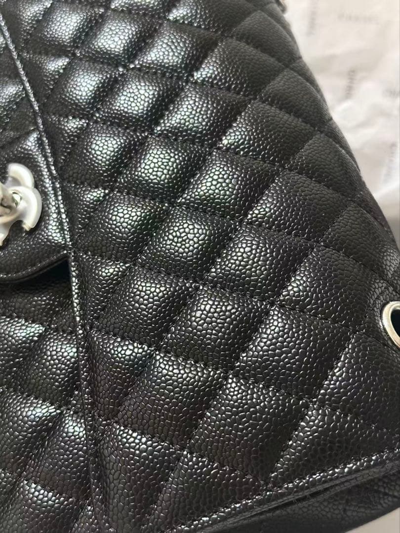 ノベルティ　CHANEL チェーン　ブラックバッグ　キャビアスキン