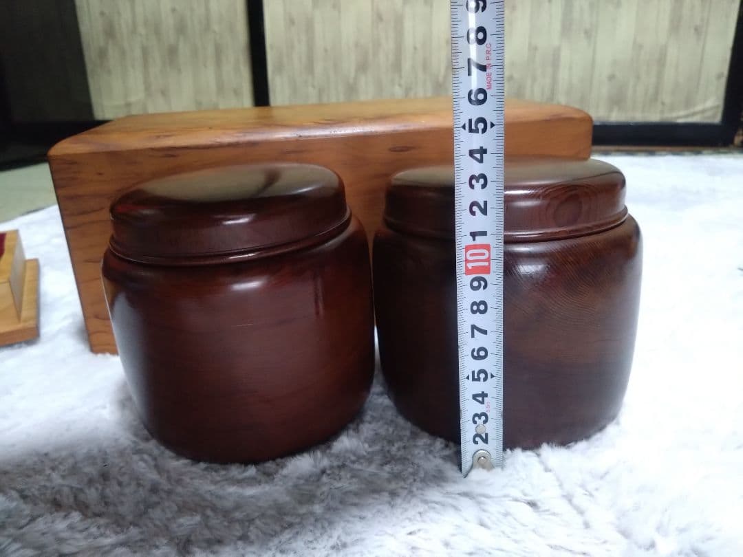 【囲碁】本蛤碁石/那智黒石　7.5ミリ　碁笥ケース