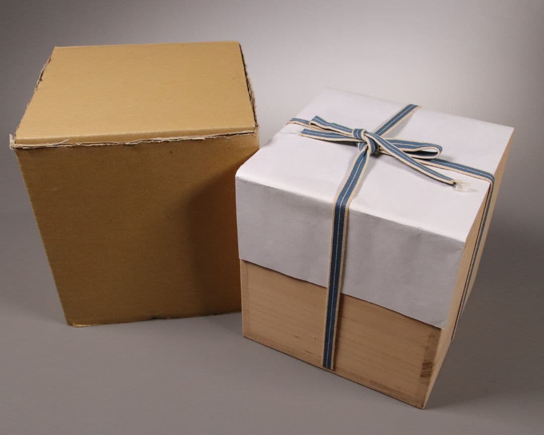 人間国宝 三代 徳田八十吉 耀彩壷 金銘 晩年作 共箱 花瓶 九谷焼 M903