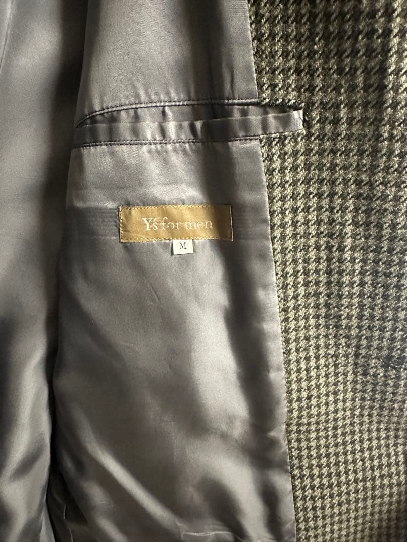 美品　激レア【Y's for men コート】千鳥格子柄ハウンド‐トゥース