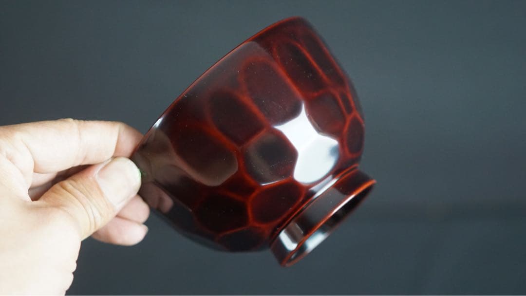 輪島塗 渦蒔絵 亀甲形 吸物椀 5客 共箱 未使用 美品