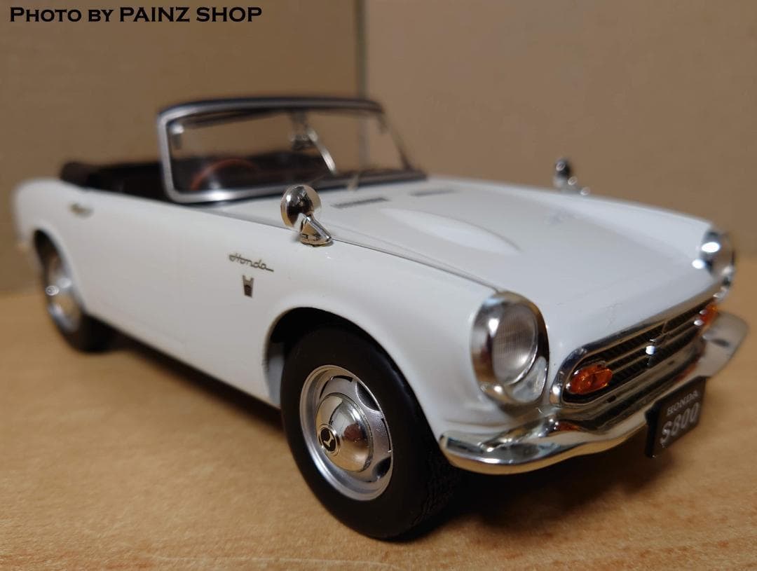 1/18 ホンダS800 ホワイト コンバーチブル ダイキャスト製ミニカー