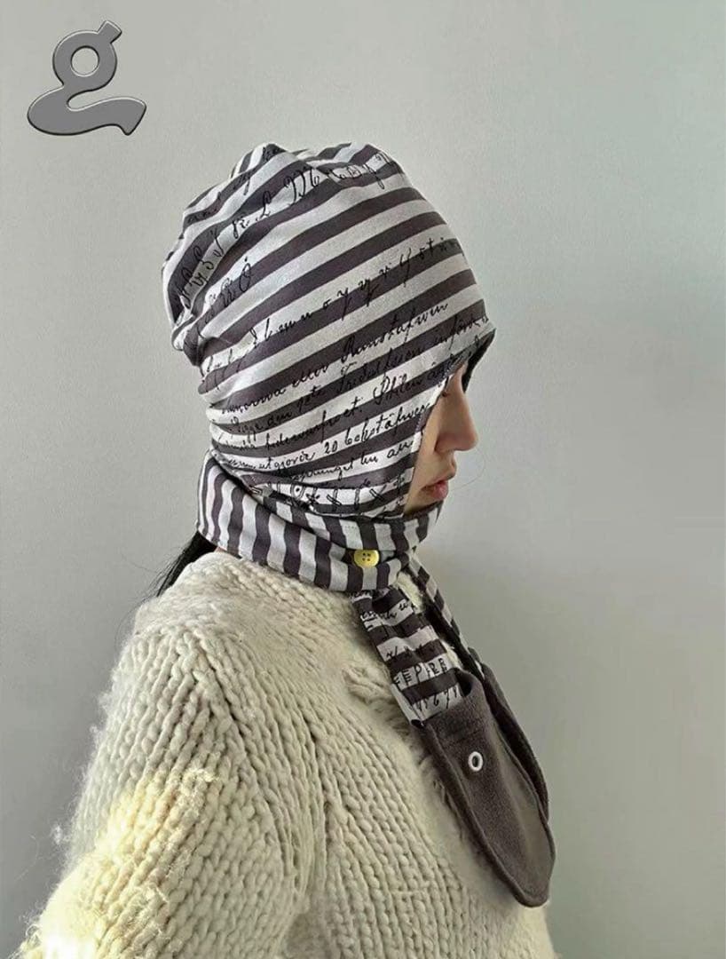 GRAPE 2025新発売　ボーダー柄　帽子マフラー　y2k 00s