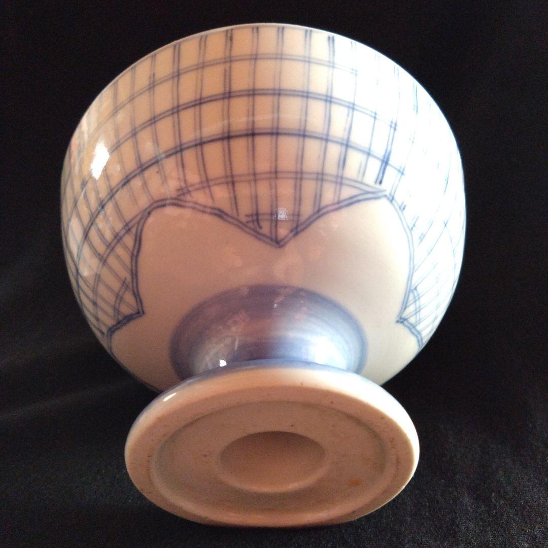 古伊万里染付松に鷹文盃洗