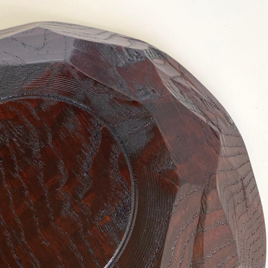 二代目村瀬治兵衛 沢栗大盆 千菓子器 本漆塗り 木彫り 漆器 丸盆 民芸品