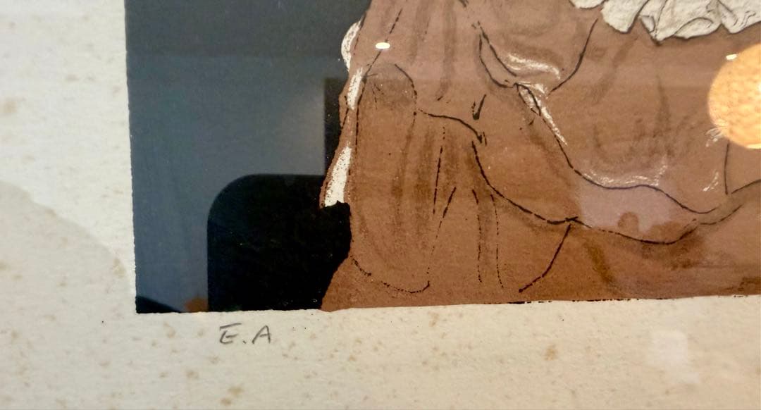 藤田嗣治Tsuguharu Foujita 猫を抱く少女 版画 額装#202-1