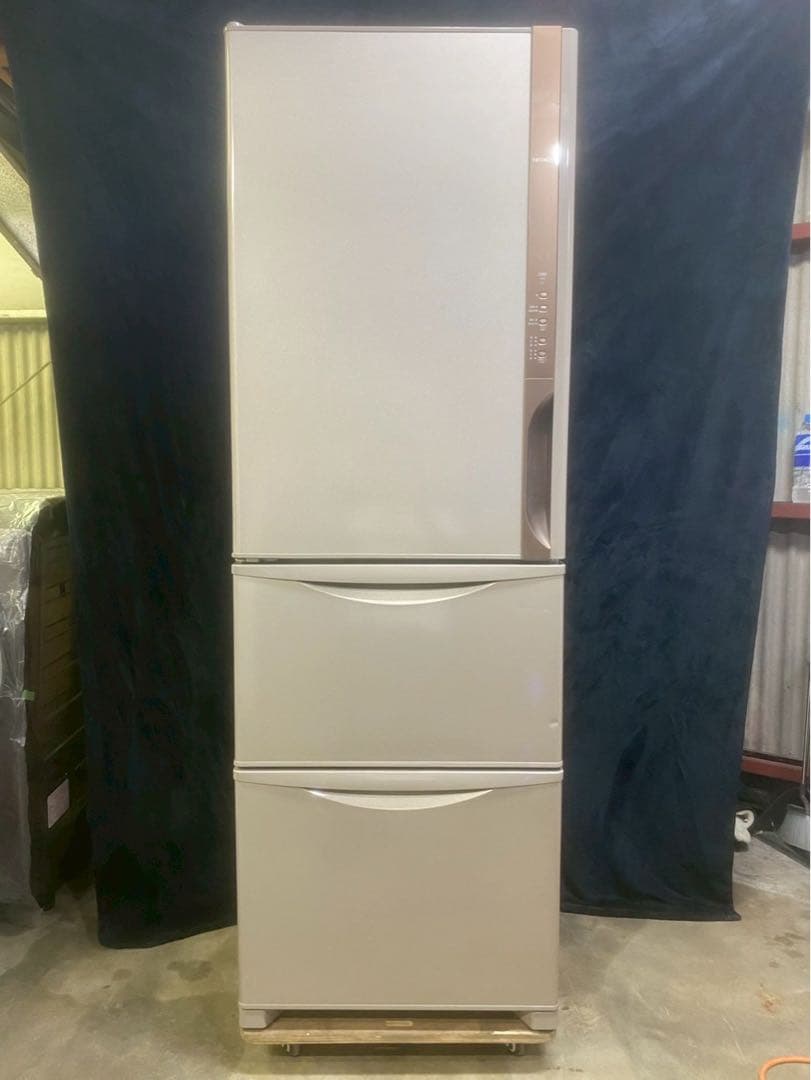 【mon】HITACHI 3ドア冷蔵庫 R-K380HVL(T)375L
