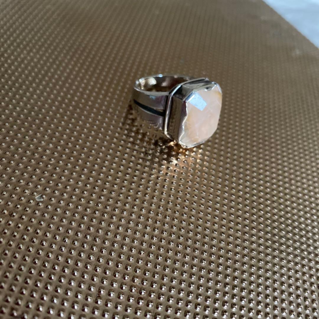 美品★SAD黒夢　清春ブランド★ローズクオーツsilver925リング18号