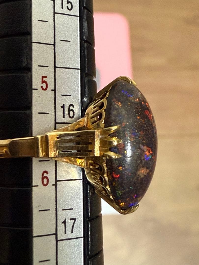 K18ブラックオパールリング　4g