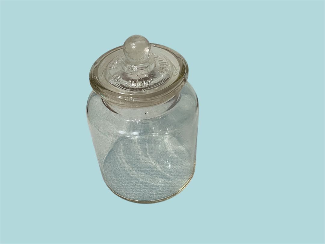 老舗　石塚硝子製　蓋付きガラス 昭和レトロ