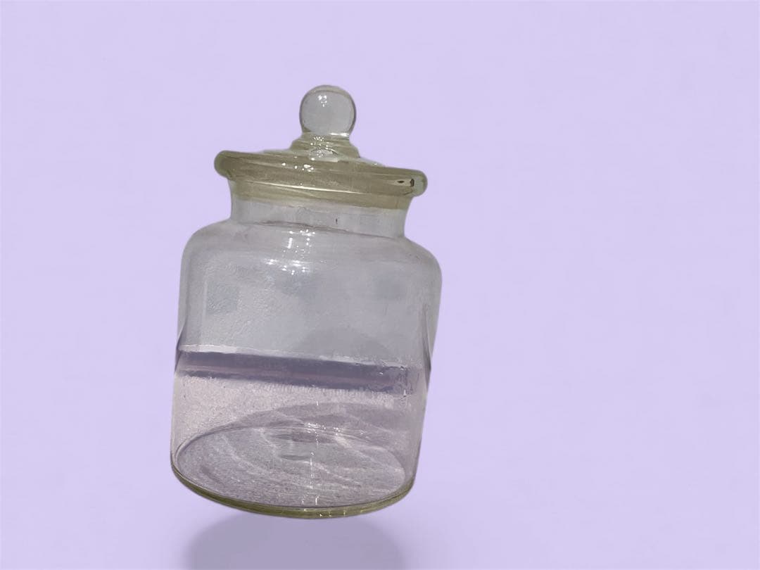 老舗　石塚硝子製　蓋付きガラス 昭和レトロ