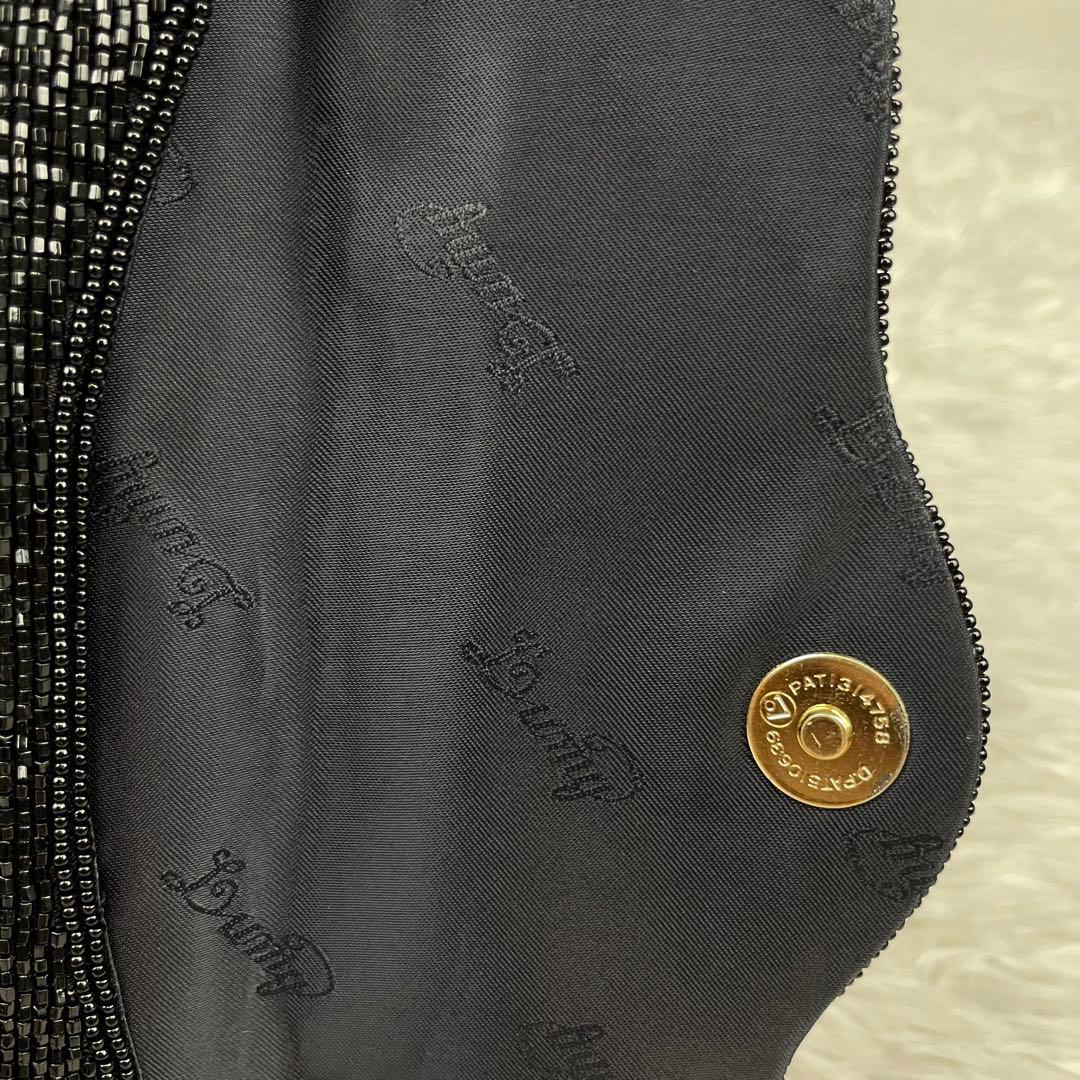 極美品✨皇室御用達✨Lumyはしもと✨ビーズバッグ✨パーティーバッグ✨黒