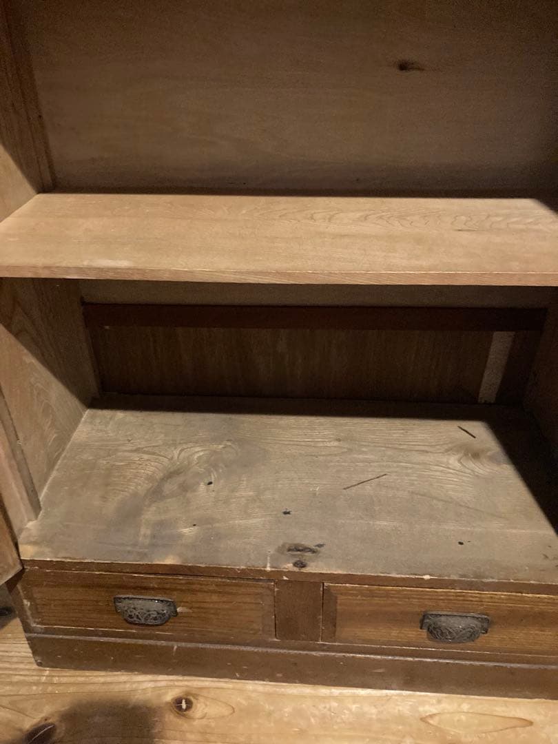 昭和レトロ　ガラスキャビネット　本棚