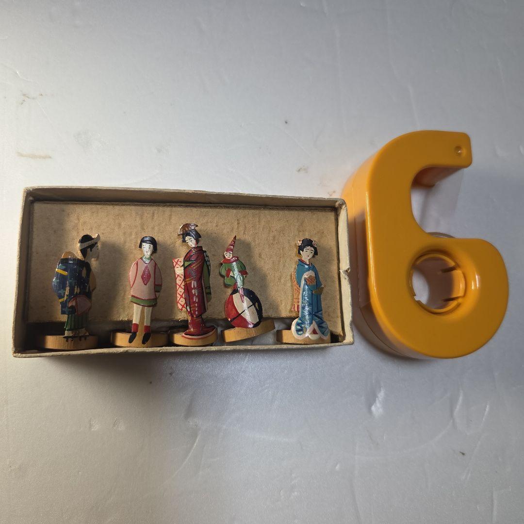 珍品　レトロな 竹細工人形５体　アンティーク