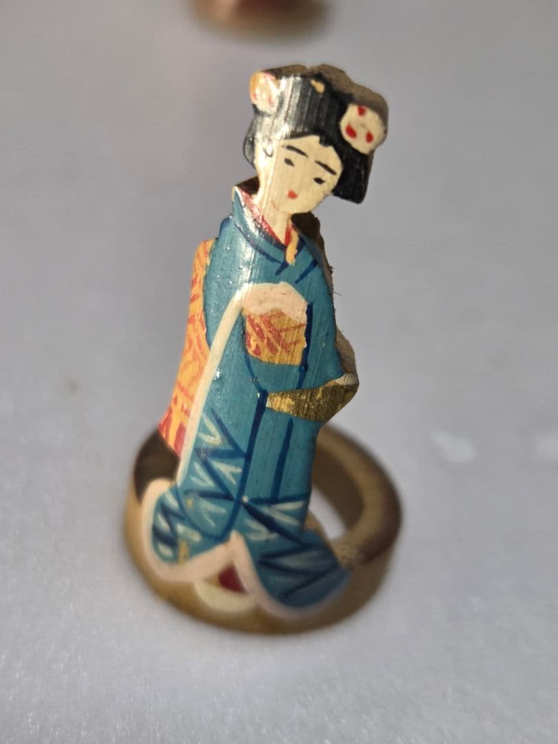 珍品　レトロな 竹細工人形５体　アンティーク