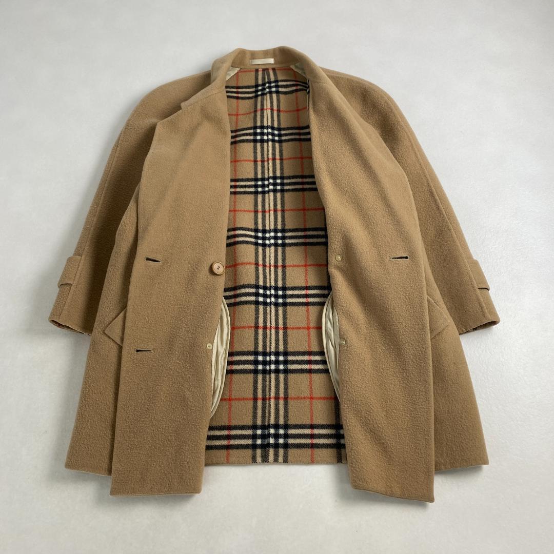 バーバリー　チェスターコート　ダブルフェイス　ノバチェック　ベージュ　ウール