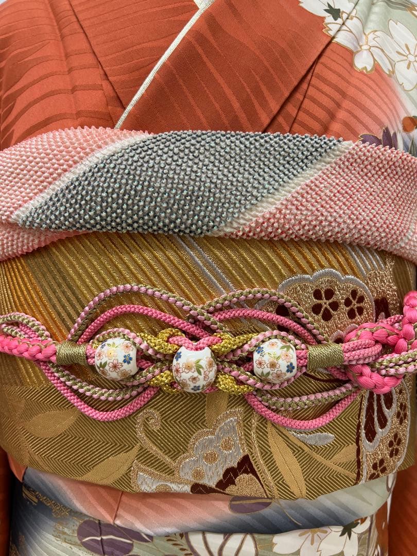 振り袖　フルセット　別誂長襦袢付　小柄な方に　成人式　金彩加工　刺繍入り　692