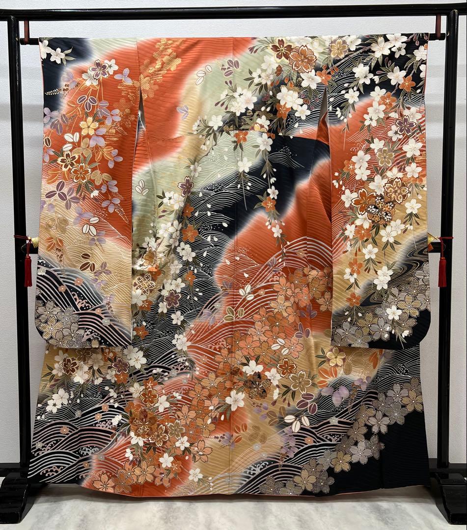 振り袖　フルセット　別誂長襦袢付　小柄な方に　成人式　金彩加工　刺繍入り　692