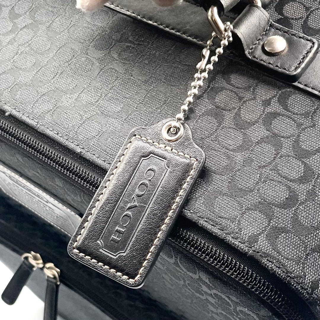 【美品】コーチ キャリーケース シグネチャー 総柄 スーツケース ブラック