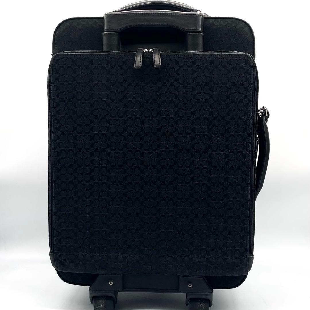 【美品】コーチ キャリーケース シグネチャー 総柄 スーツケース ブラック