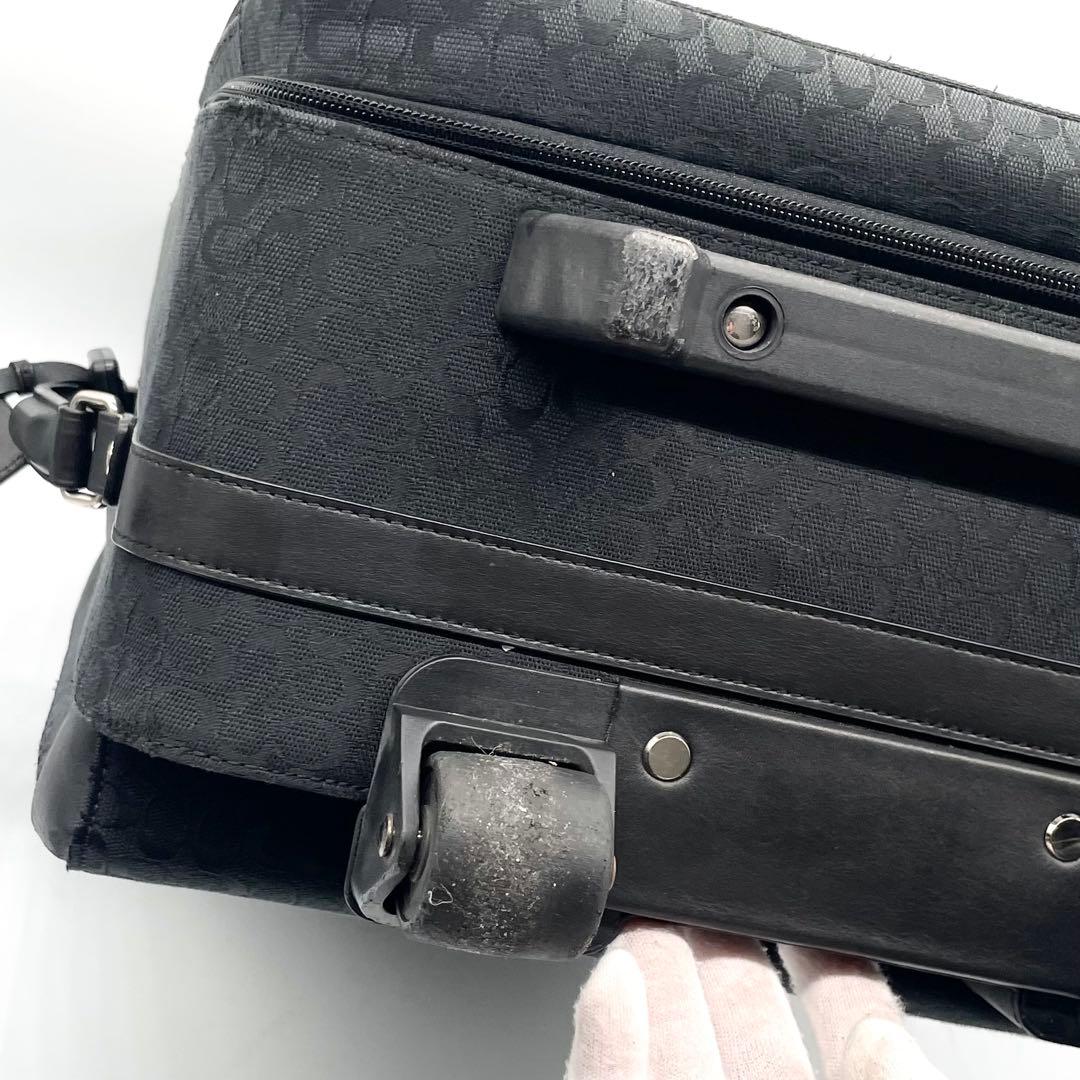 【美品】コーチ キャリーケース シグネチャー 総柄 スーツケース ブラック