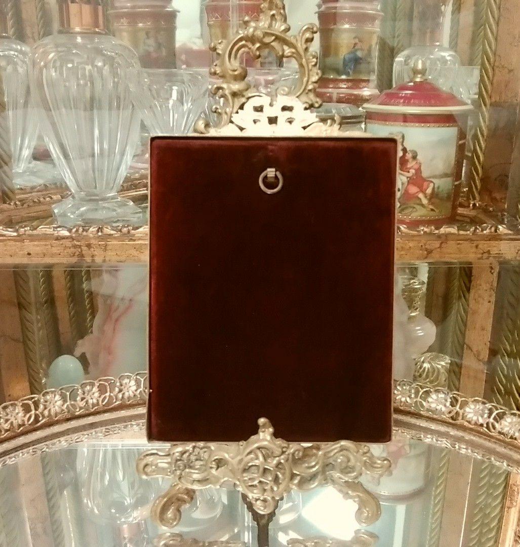 アンティーク　手描き肖像画　水彩画　ロココ