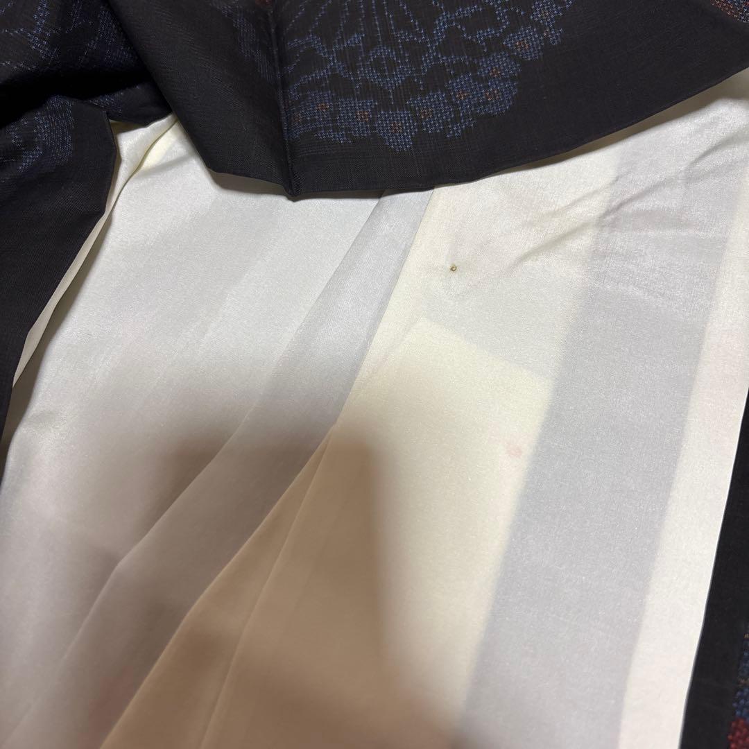 新品　美品　袷　正絹　証紙　本場奄美大島紬　小紋　フルセット　4点