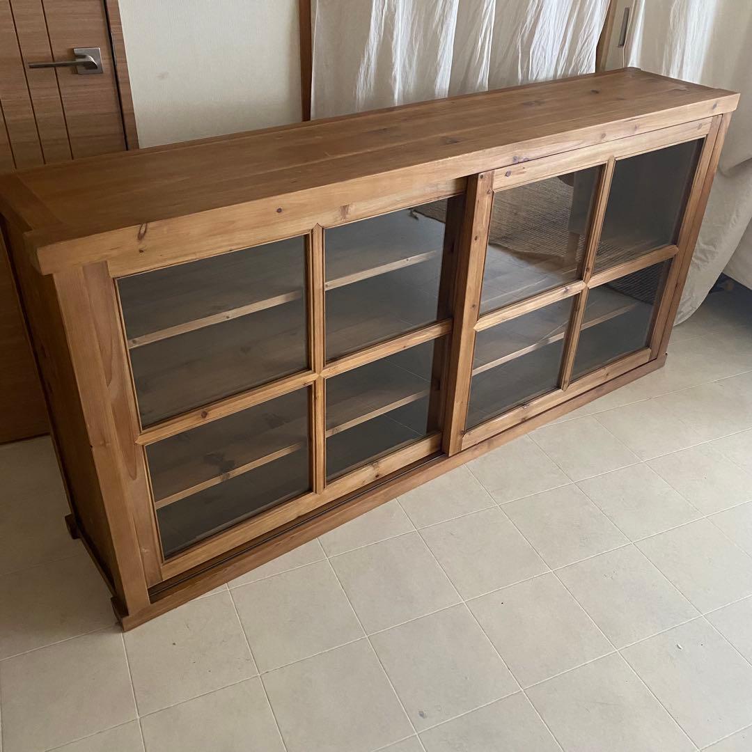 北欧　アンティーク　ガラス　キャビネット　ノットアンティークス　棚　サイドボード