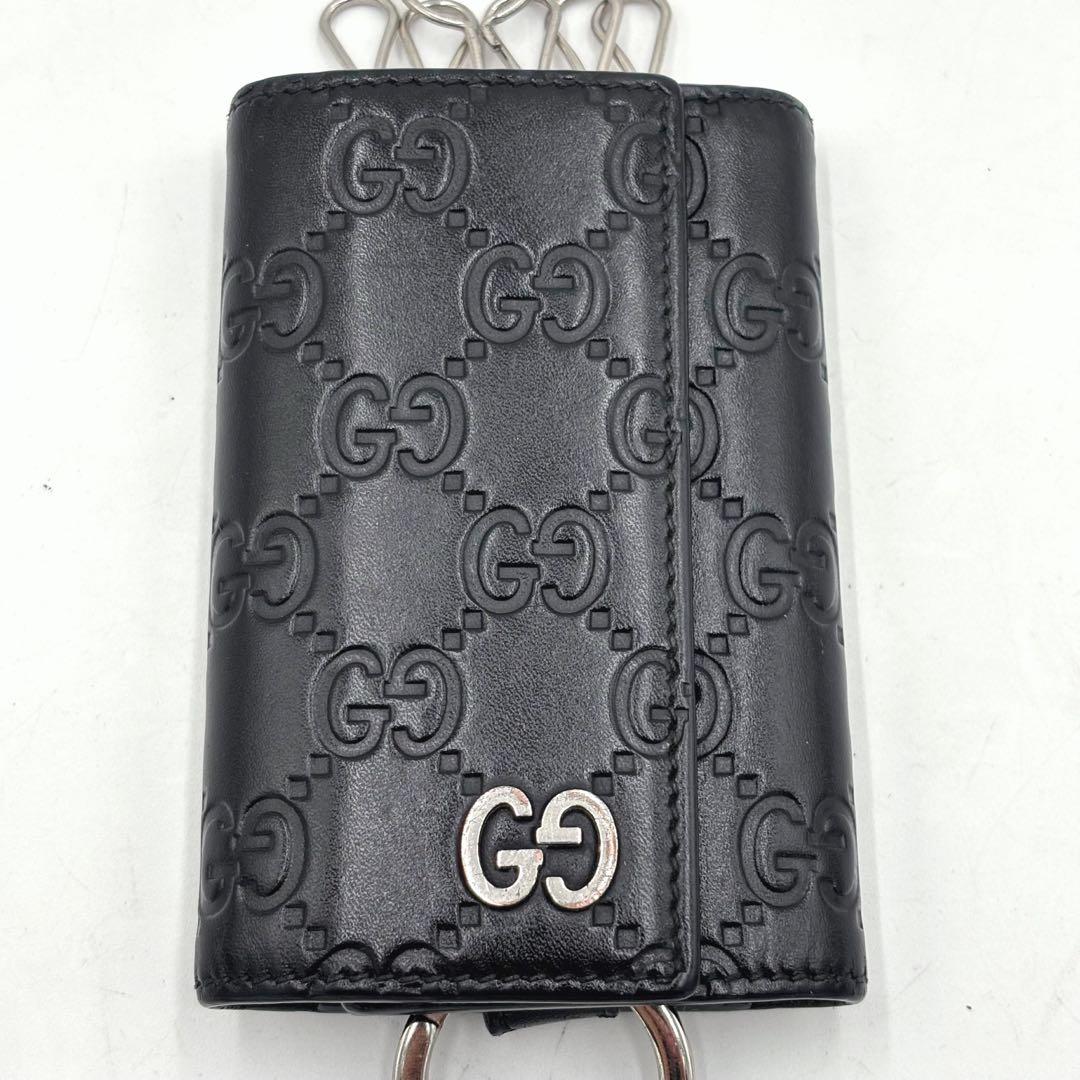 専用GUCCI グッチ グッチシマ GG柄 レザー 6連 キーケース ブラック