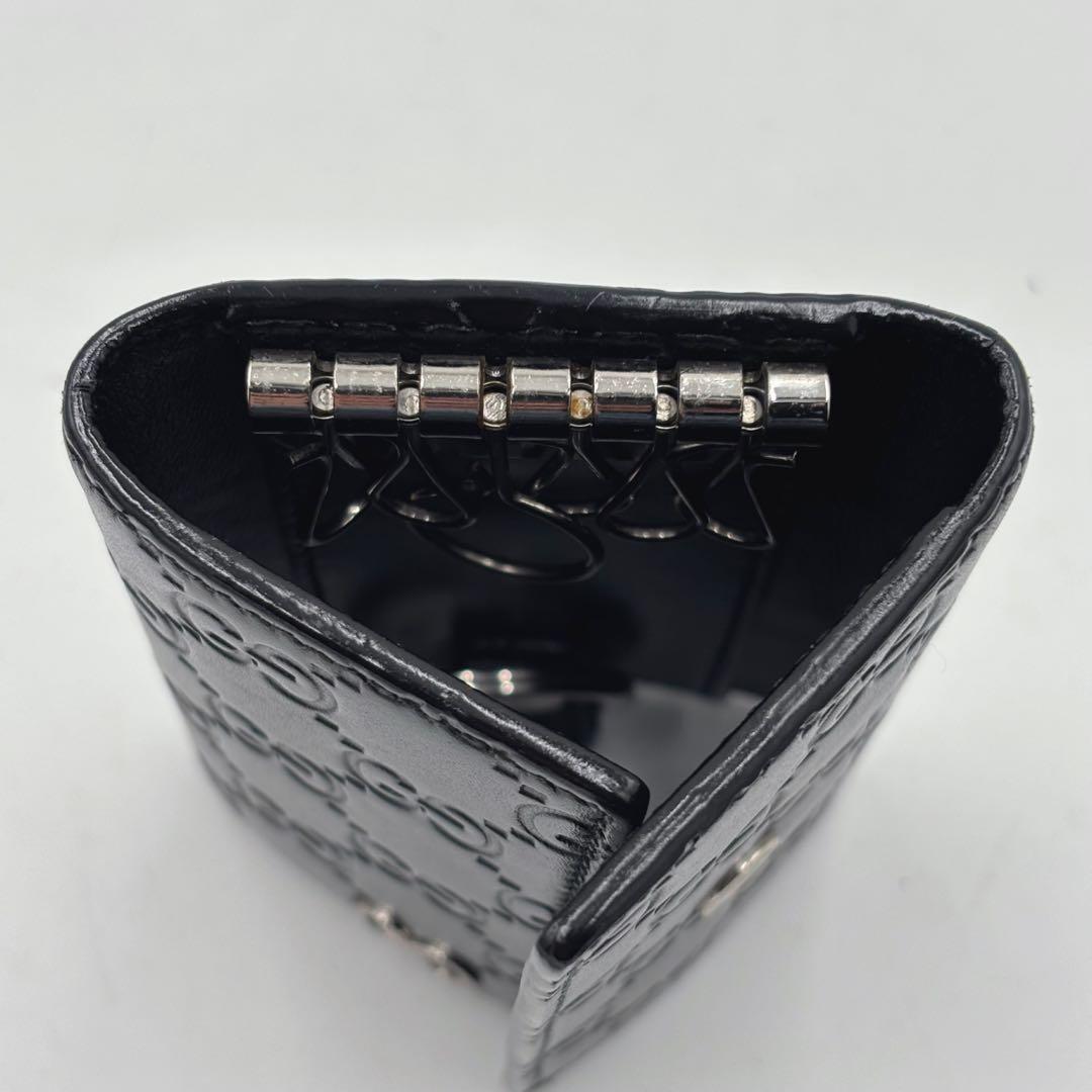 専用GUCCI グッチ グッチシマ GG柄 レザー 6連 キーケース ブラック