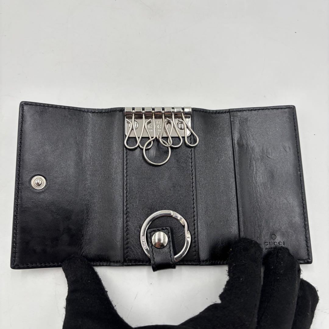 専用GUCCI グッチ グッチシマ GG柄 レザー 6連 キーケース ブラック