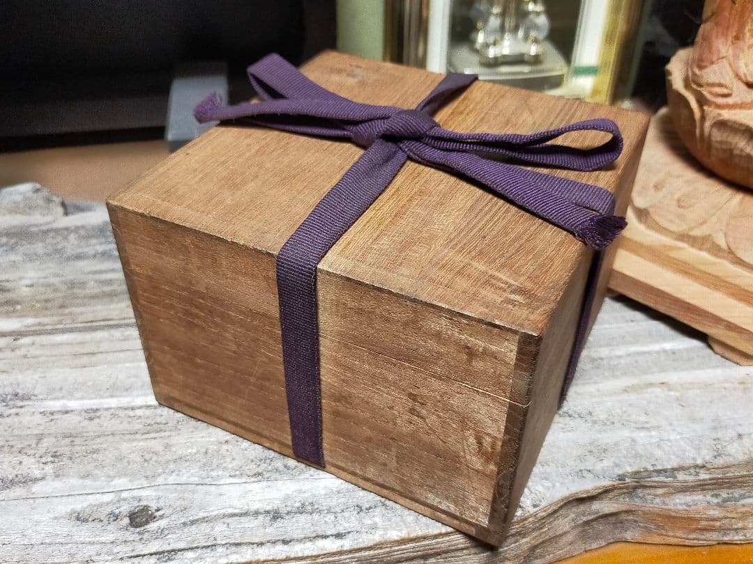 ♥翡翠風　ガラス　茶碗　桐箱付き　古玩　骨董品　中国