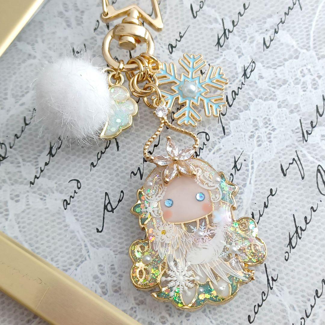 ☆雪傘と白雪キツネ☆　他レジンキーホルダー計7点