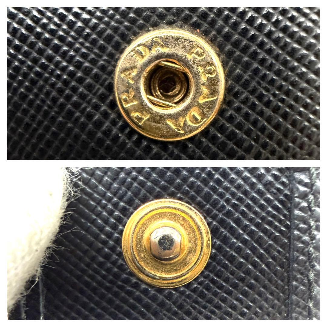 PRADA 二つ折り財布　GDロゴ金具　サフィアーノレザー　L字ファスナー