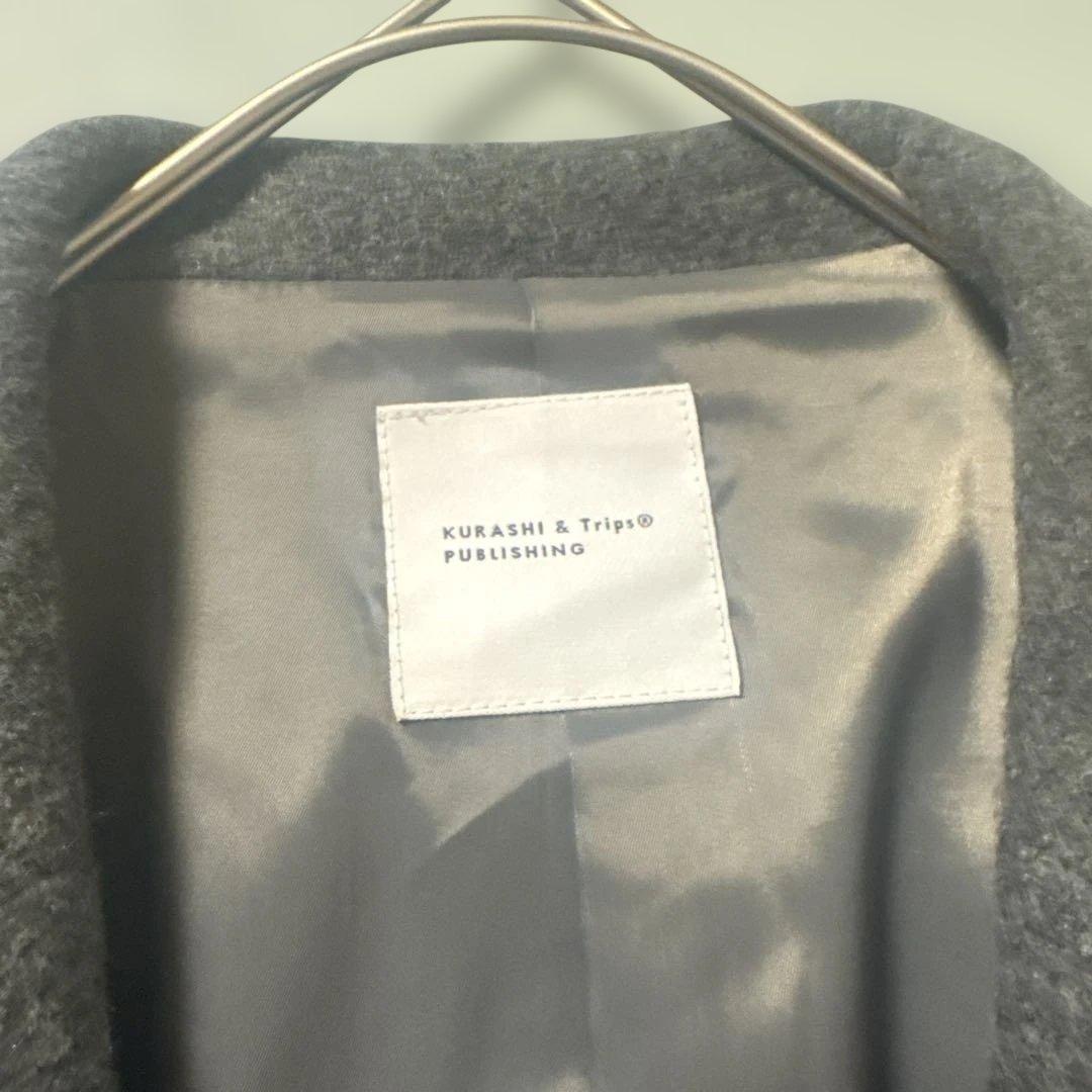 美品　北欧暮らしの道具店 3WAYアレンジ襟のかろやかチェスターコート グレー