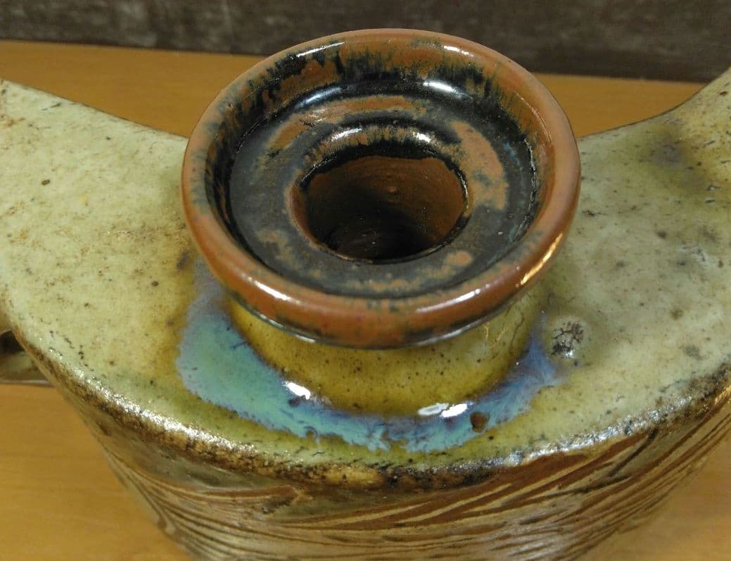 人間国宝 金城次郎 魚紋抱瓶 栞 共箱 未使用美品 壺屋焼 壷屋焼 やちむん