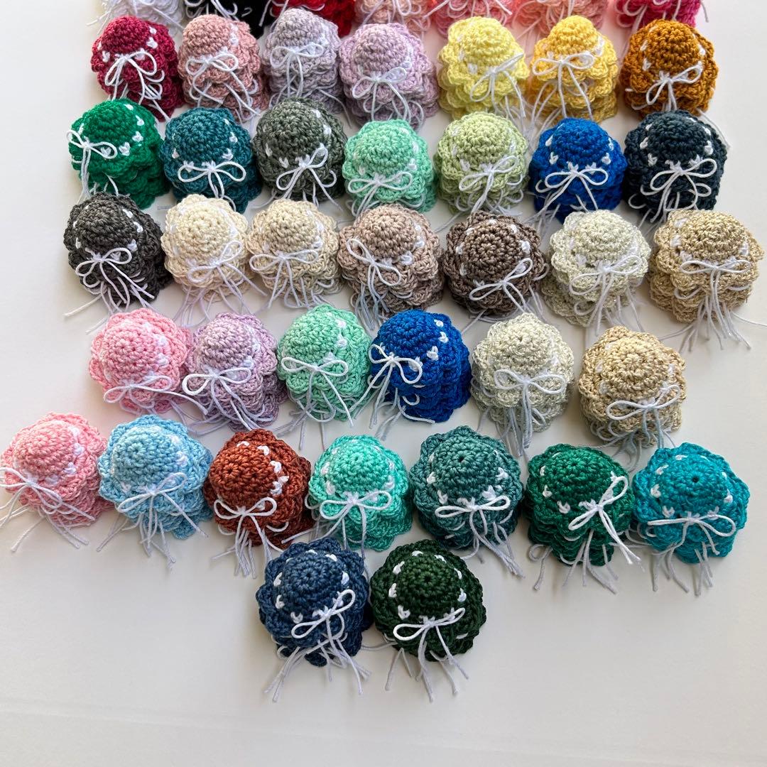 ハンドメイドパーツ★かぎ針編み♪ミニ麦わら帽子