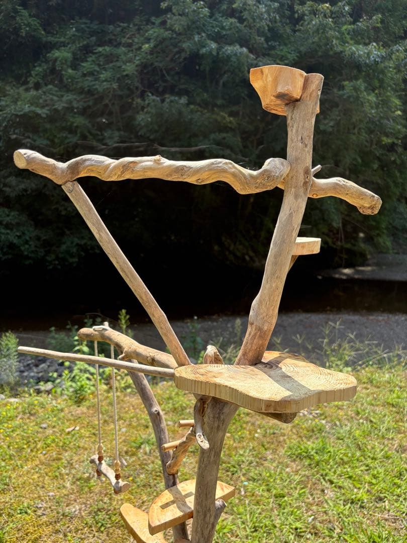 ハンドメイド　流木　バードアスレチック　バードジム　流木インテリア