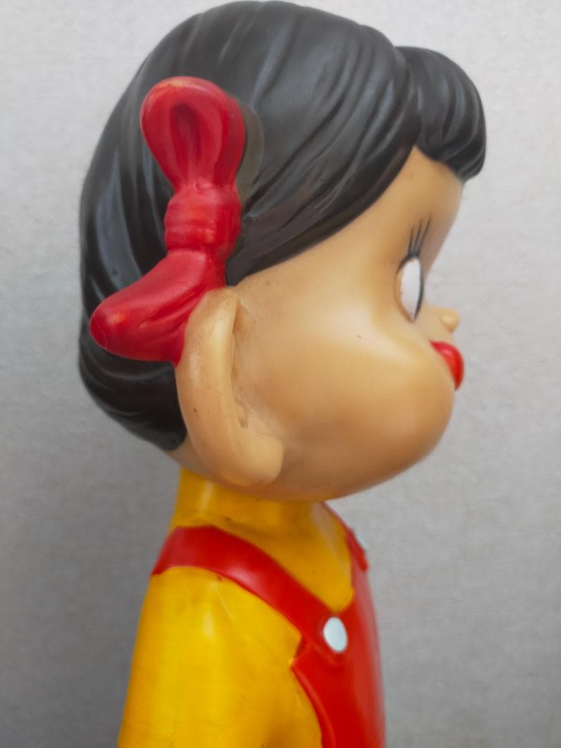 不二家　ペコちゃん人形　４７ｃｍ　ブリキ台