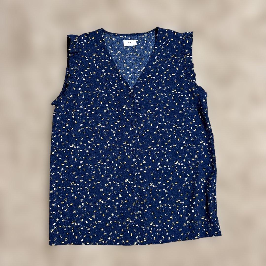 Ron Herman RHC ネイビー 花柄 Vネックタンクトップ